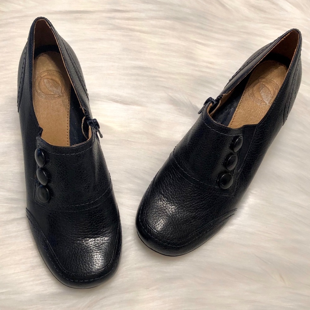 Nurture Black Leather Booties